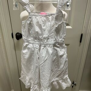 White Sleeveless Kids Casual Dress